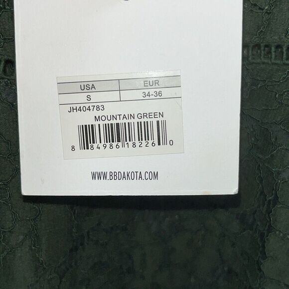 Jack BB Dakota Women’s Lace Boxy Crop Top Size Small Mountain Green Bell Sleeve - Picture 6 of 13